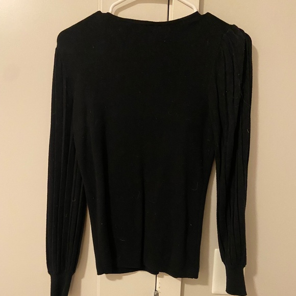 Ann Taylor Black Balloon Sleeve Sweater | Size XS petite - Picture 4 of 5
